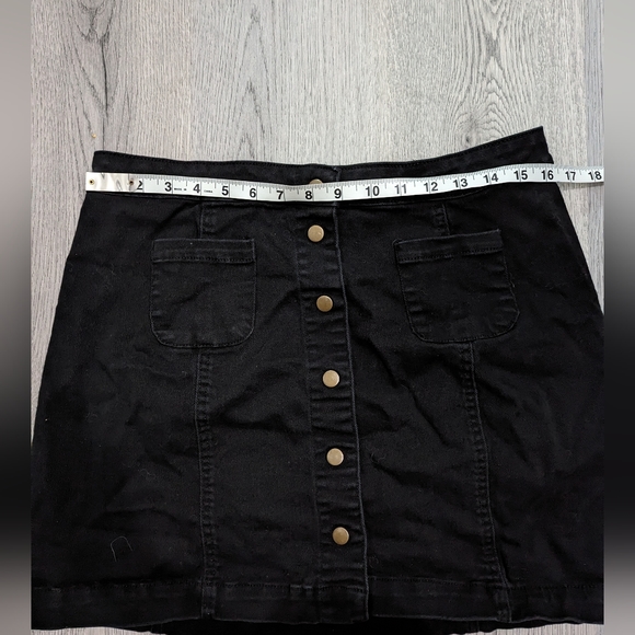 Amnesia black Denim Jeans skirt size Large Goth Alt Y2K - Picture 4 of 9